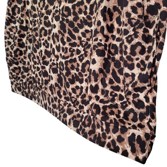 PLOKNRD Women's Plus Size Leopard Blouse Short Sleeve With Pockets Size 22W - Picture 6 of 9